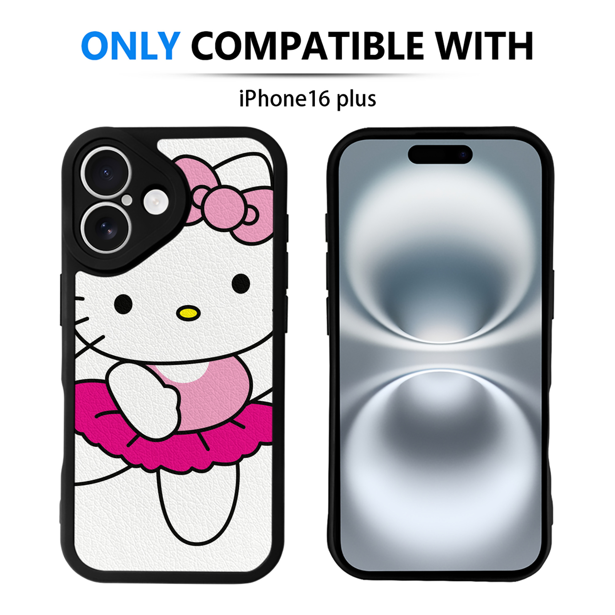 （画像用） Hello Kitty ハローキティ 【iPhone 16シリーズ対応】シリコンスマホケース（レザー調） 材質：シリコン